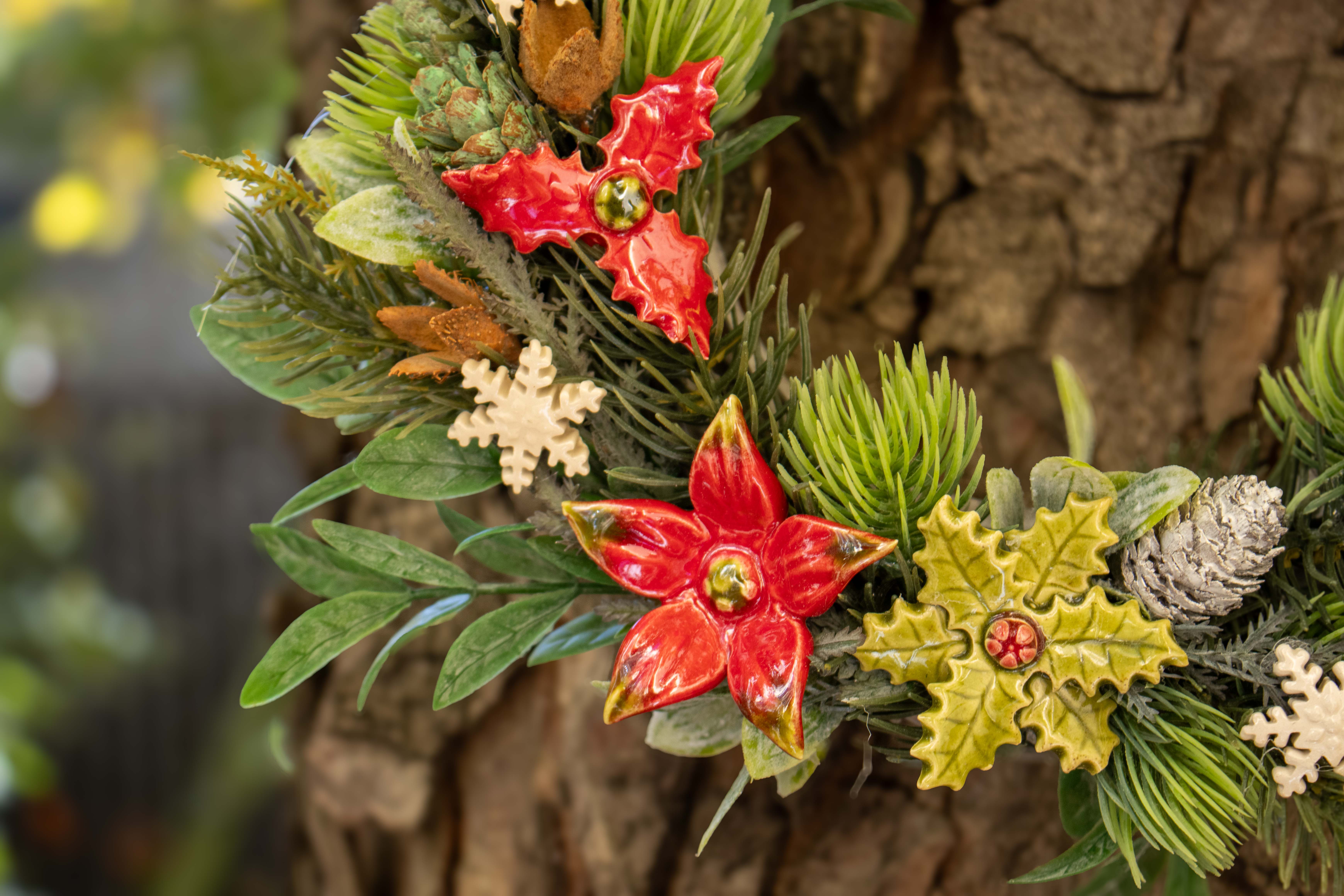 Keramik-Weihnachts-Türschmuck
