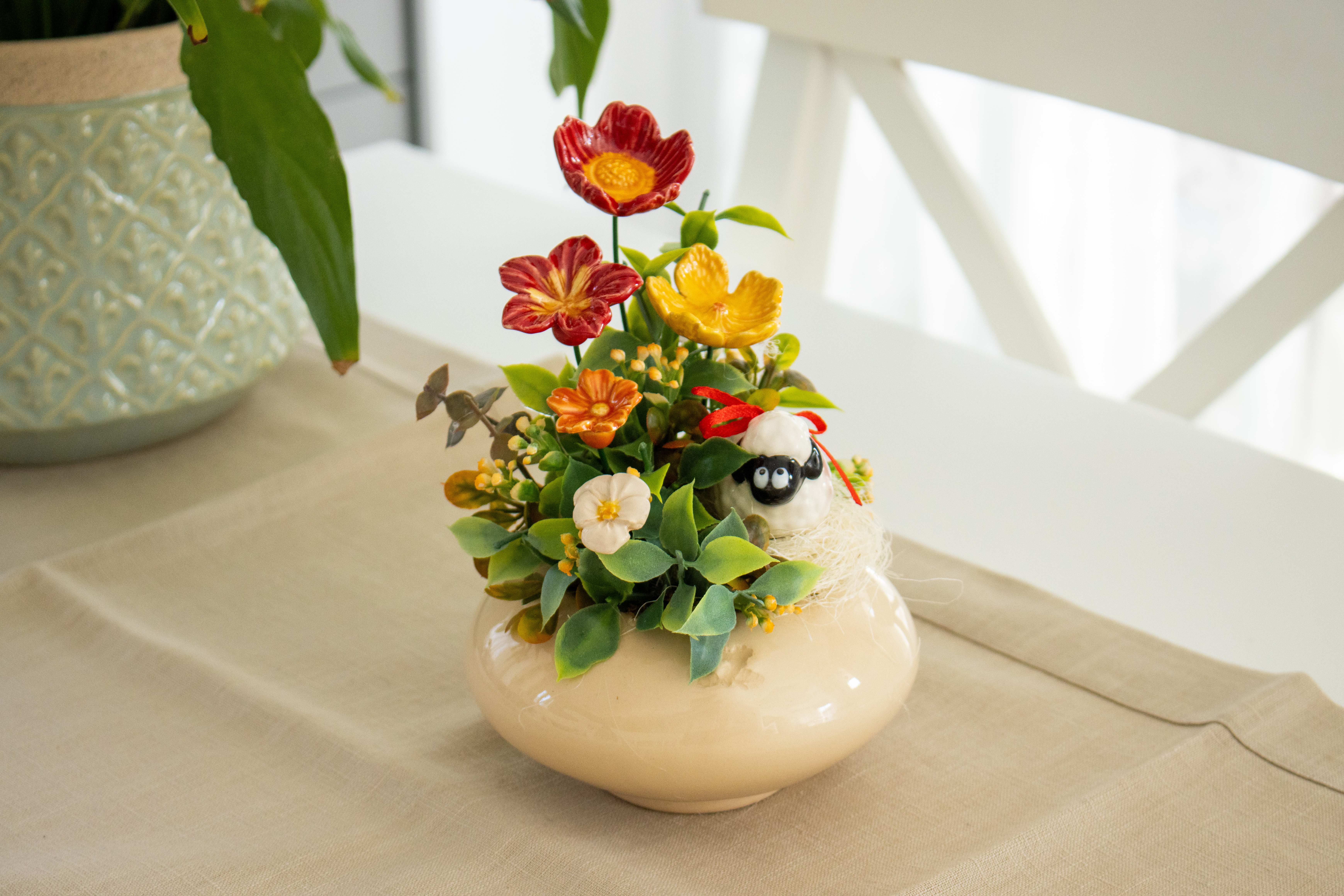 Ostern Tischdekoration mit Lamm