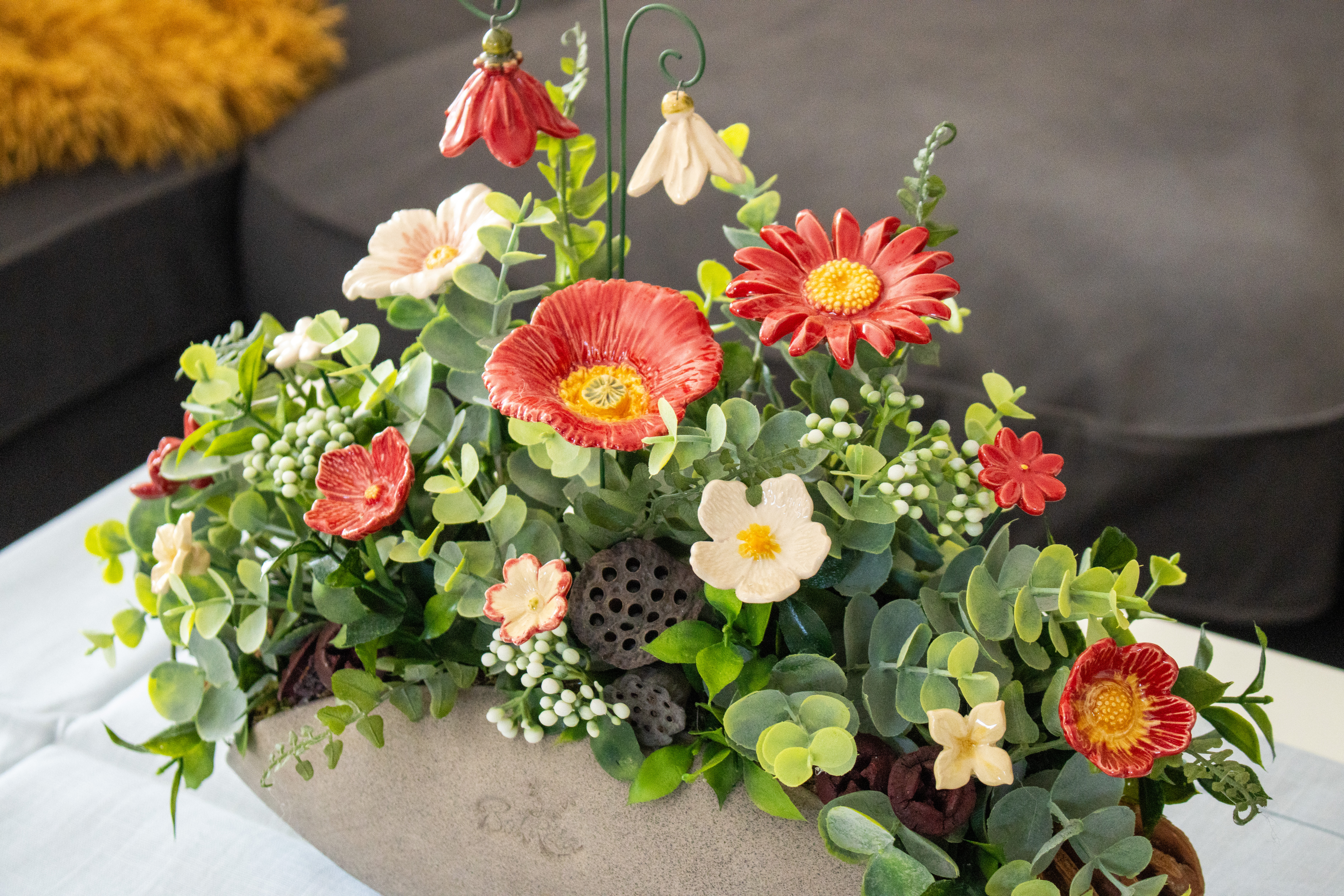 Keramik Blume Mittelstück Geschenk für Lehrer