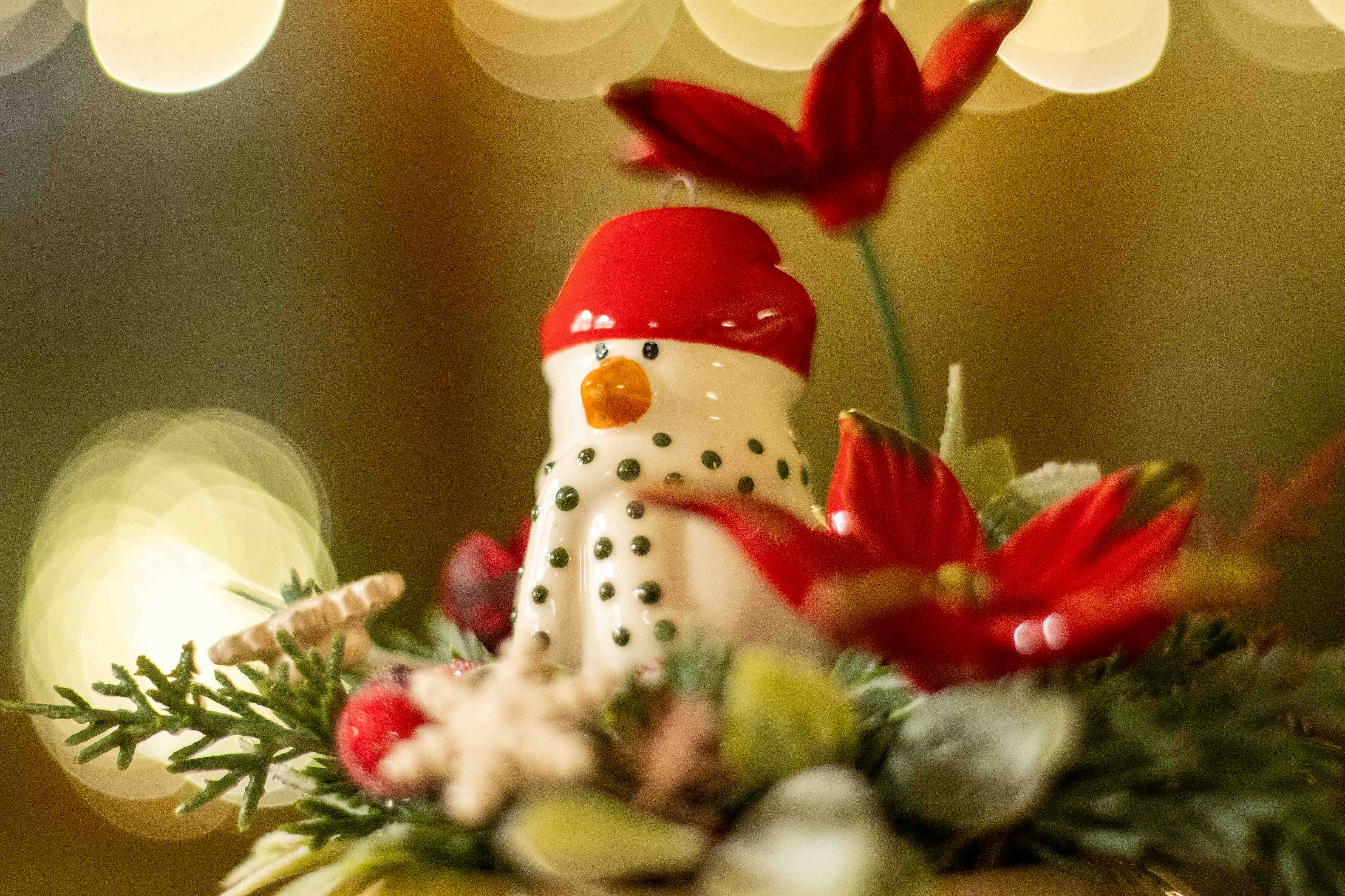 Weihnachtsdekoration mit Schneemann