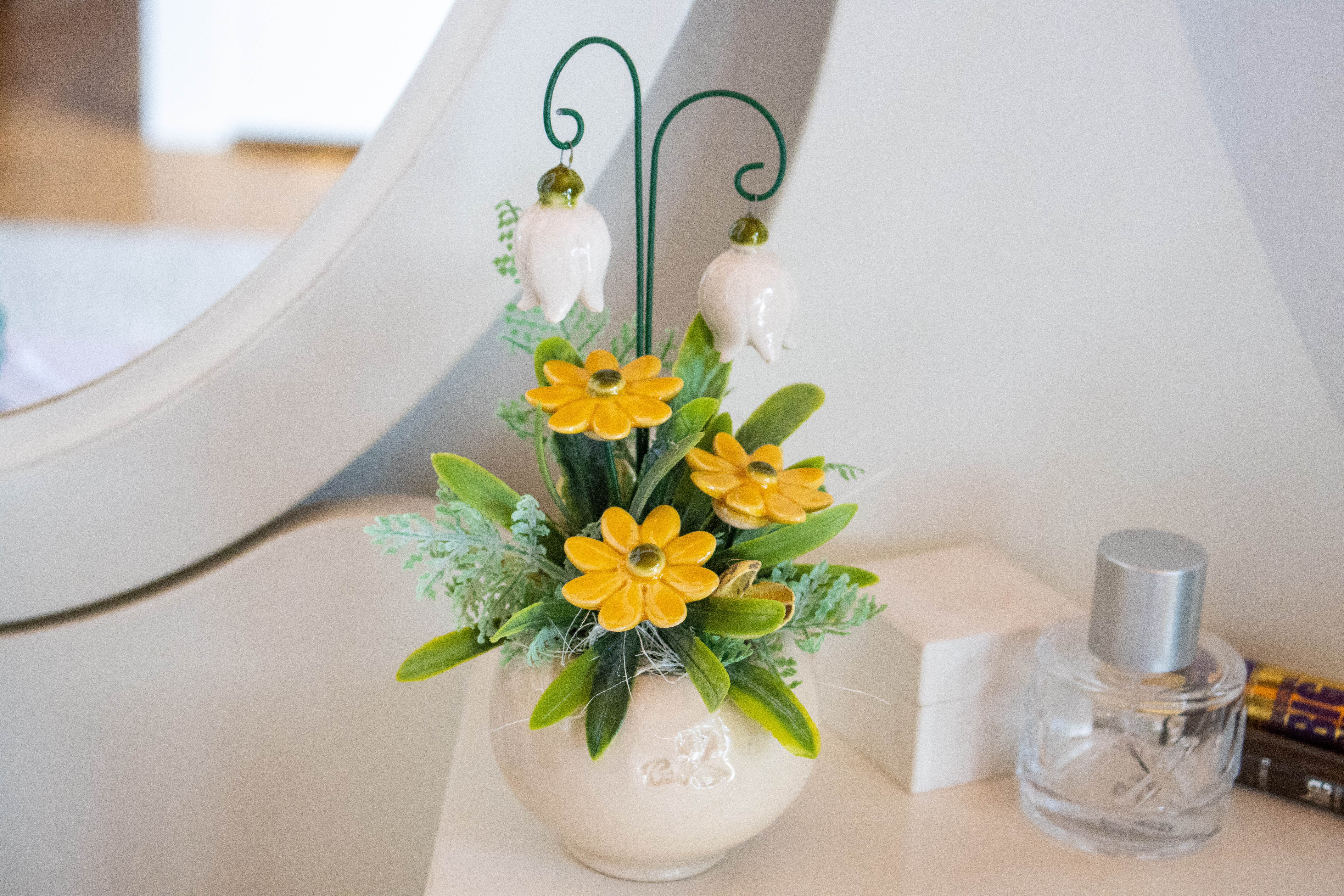 keramik blume dekoration zuhause