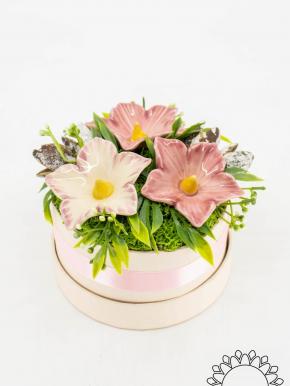 Blumenbox mit Malven - Rosa