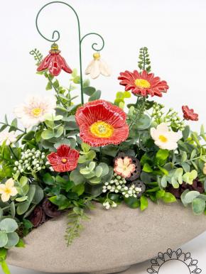 Premium-Tischdekoration mit  Glockenblume - Rot