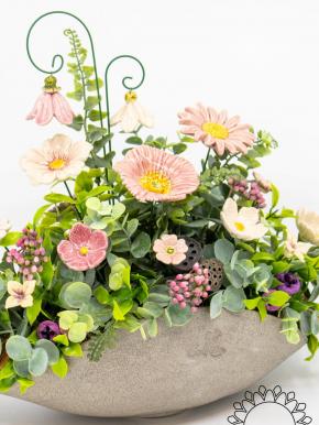 Premium-Tischdekoration mit  Glockenblume - Rosa