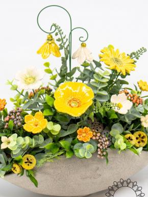 Premium-Tischdekoration mit  Glockenblume - Gelb