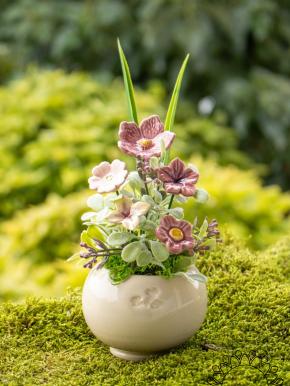 Mini-Tischdekoration mit Leinblume
