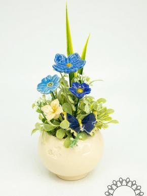 Mini Tischdekoration mit Schmetterling - Blau