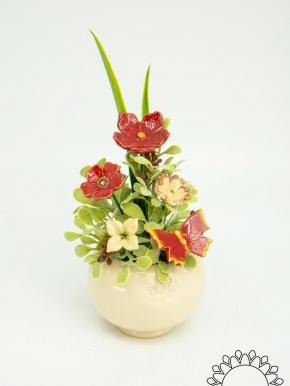 Mini Tischdekoration mit Schmetterling - Rot