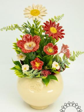 Große Tischdekoration mit Hibiskus - Rot
