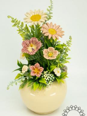 Große Tischdekoration mit Hibiskus - Rosa