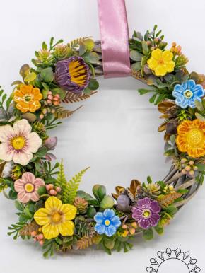 Türkranz mit Bunten Blumen - Gemischt
