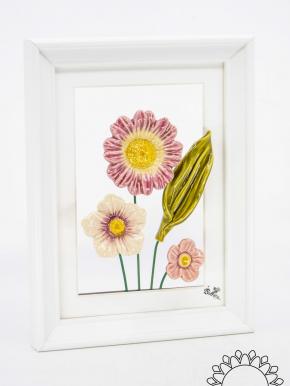 Blumenbild mit Tausendschön - Rosa