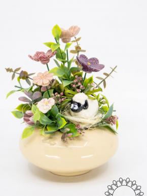 Mittelgroßer Tischdekoration mit Lamm - Rosa