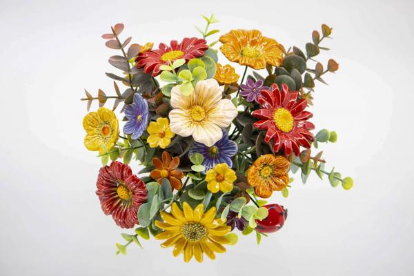 Handcrafted ceramic flower set inspired by real petals