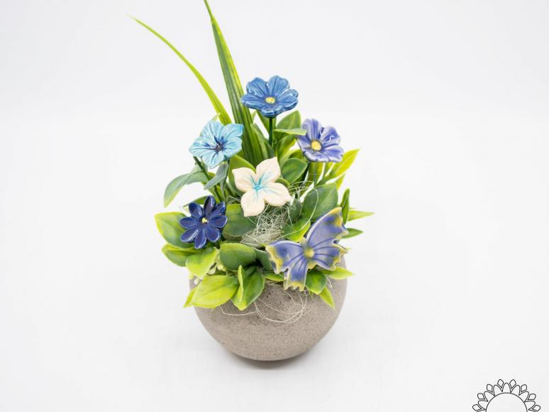 Mini Tischdekoration mit Schmetterling - Blau