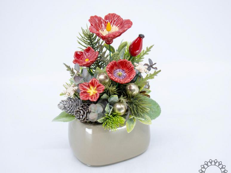 Mittelgroße Weihnachts-Tischdekoration mit Hibiskus