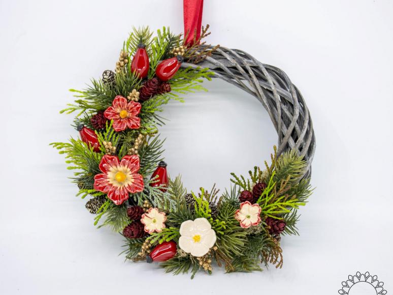 Weihnachts-Türkranz mit Quirl Malve