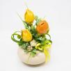 Mittelgroße Tischdekoration mit Tulpen - Gelb