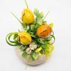 Mittelgroße Tischdekoration mit Tulpen - Gelb
