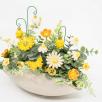 Ovale Tischdekoration - Gelbe Blumen