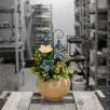 Kleine Tischdekoration mit Glockenblumen