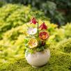 Kleine Tischdekoration mit Glockenblumen
