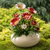Große Tischdekoration mit Gartenmohnblumen