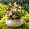 Große Tischdekoration mit Gartenmohnblumen