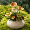 Große Tischdekoration mit Gartenmohnblumen