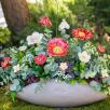 Premium-Tischdekoration mit  Glockenblume - Rot