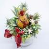 Kleine Weihnachts-Tischdekoration mit Rentier