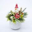 Kleine Weihnachts-Tischdekoration mit Schneemann - Rot