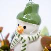 Kleine Weihnachts-Tischdekoration mit Schneemann