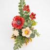 Kleine Tischdekoration mit Gartenmohnblume