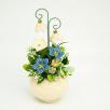Kleine Tischdekoration mit Glockenblumen - Weiß