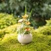 Mini-Tischdekoration mit Leinblume
