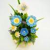 Große Tischdekoration mit Tausendschön - Blau