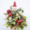 Kleine Weihnachts-Tischdekoration mit Schneekopf 