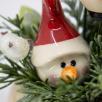 Weihnachts-Tischdekoration mit Schneekopf