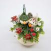 Weihnachts-Tischdekoration mit Schneekopf