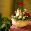 Mittelgroße Weihnachts-Tischdekoration mit Schneemann