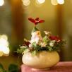 Mittelgroße Weihnachts-Tischdekoration mit Schneemann