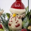 Mittelgroße Weihnachts-Tischdekoration mit Pinguin - Rot