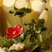 Weihnachts-Tischdekoration mit Hagebutte