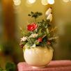 Weihnachts-Tischdekoration mit Hagebutte
