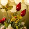Weihnachts-Tischdekoration mit Hagebutte - Rot