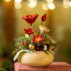Mittelgroße Weihnachts-Tischdekoration - Rot