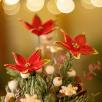 Große Weihnachts-Tischdekoration - Rot