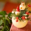 Weihnachts-Tischdekoration mit Schneekopf - Rot