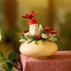 Mittelgroße Weihnachts-Tischdekoration mit Schneemann - Rot